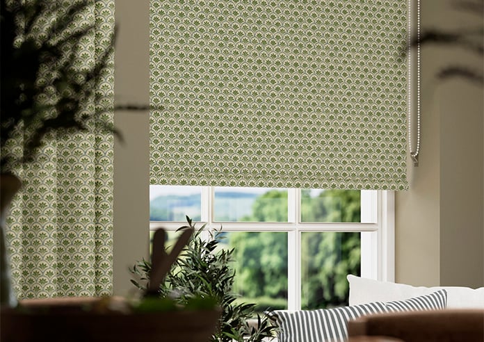 Land & Shore Dawn (Blackout), Green - Twist&Fit Roller Blind - Image 5